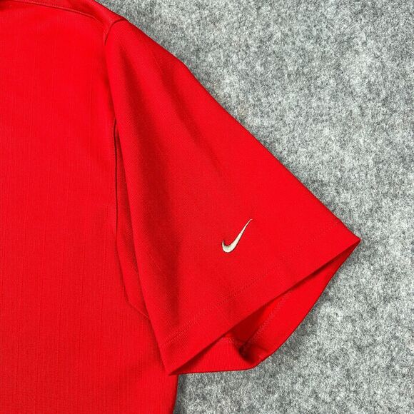Nike Golf Shirt Mens Extra Large Red Dri Fit Short Sleeve Polo Golfer Casual Y2K - Picture 4 of 13